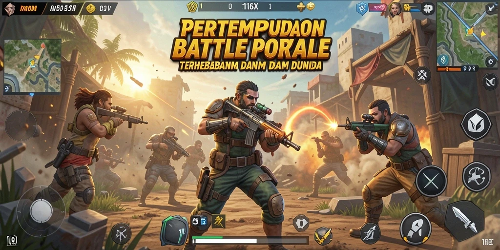 Screenshot gameplay yang menunjukkan aksi pertempuran seru di 116X.