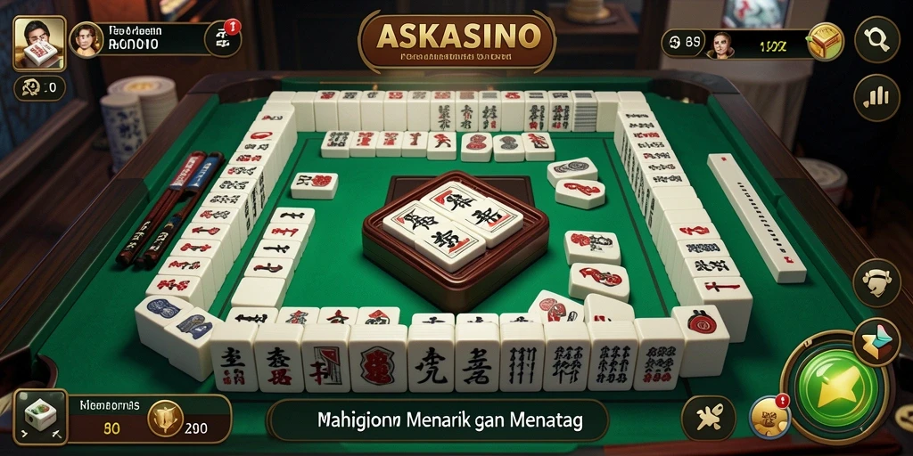 Screenshot gameplay ASKASINO yang menunjukkan aksi seru permainan Mahjong.