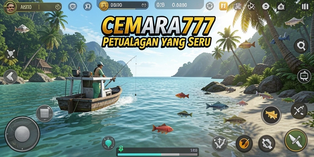 Screenshot gameplay CEMARA777 menampilkan aksi memancing yang mendebarkan.