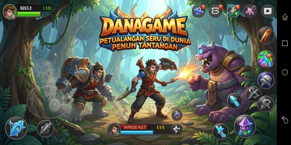 Tampilan gameplay utama DANAGAME yang menarik dan penuh aksi.