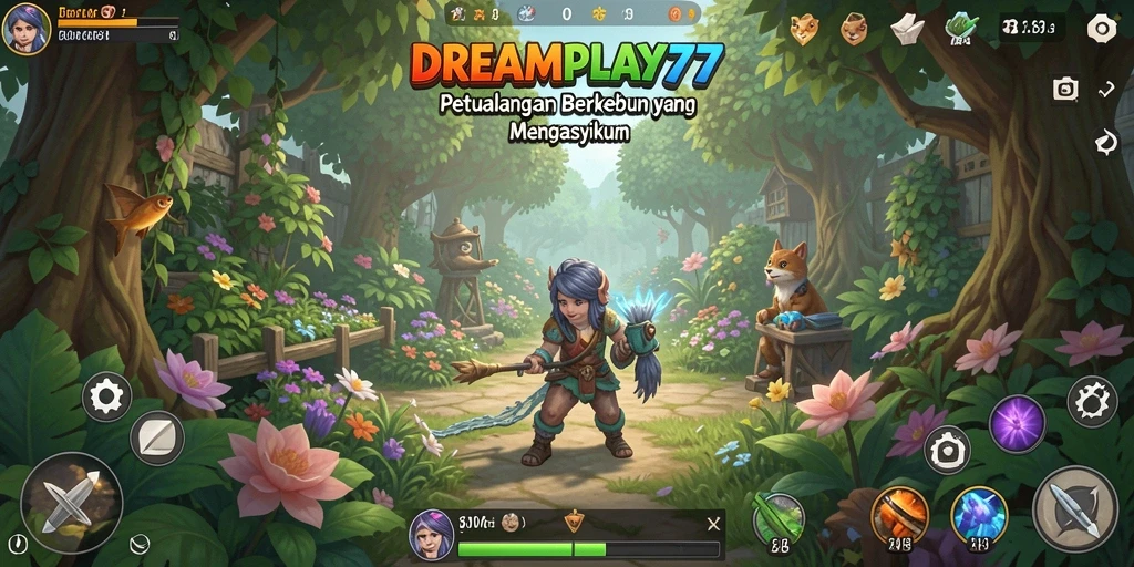 Gameplay seru berkebun dengan tampilan menarik dan interaktif.
