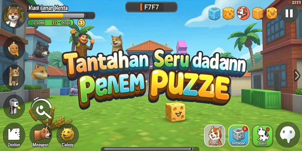 Tampilan gameplay F7F7 yang penuh warna dan menantang.