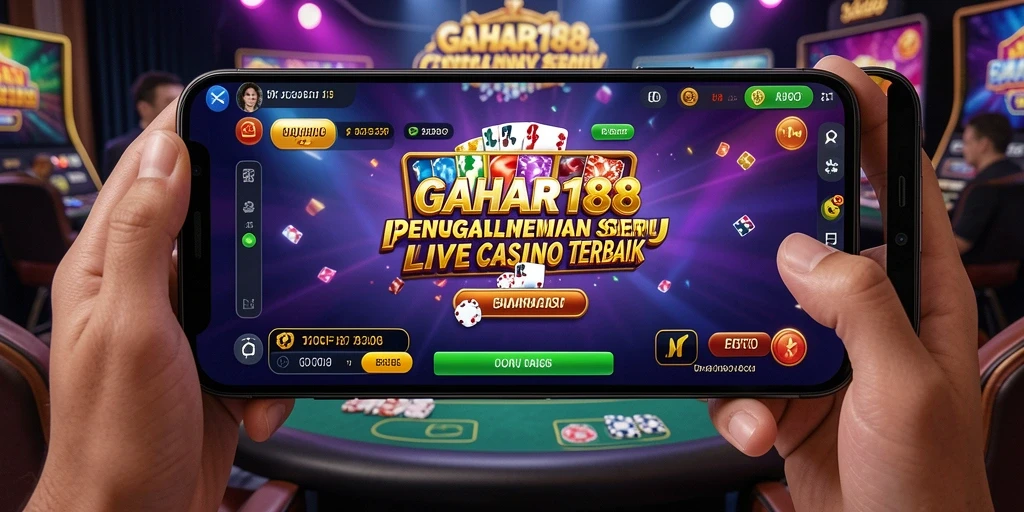 Tampilan gameplay GAHAR188 yang menakjubkan dengan dealer nyata di Live Casino.