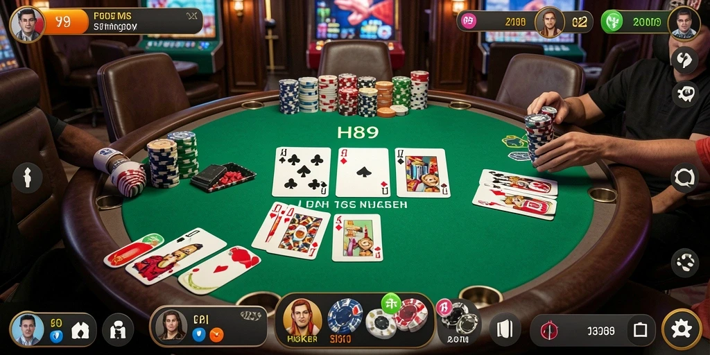 Tampilan gameplay seru H89 yang menghadirkan Poker secara nyata.