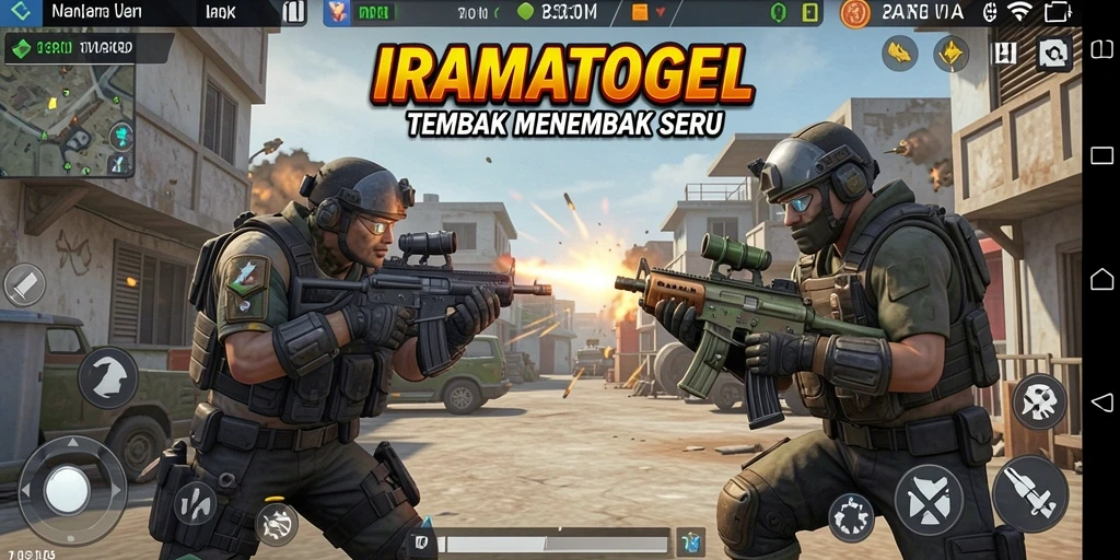 Tampilan menarik dari gameplay tembak-menembak di IRAMATOGEL.