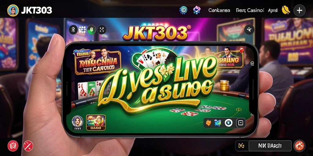 Tampilan gameplay JKT303 dengan dealer langsung yang profesional.