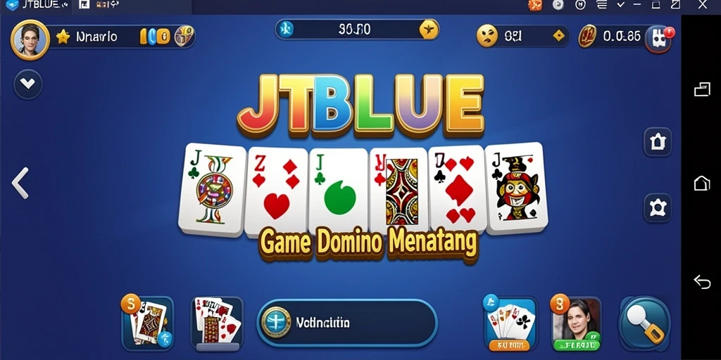 Tampilan gameplay seru dari JTBLUE yang menggambarkan keseruan bermain Domino.