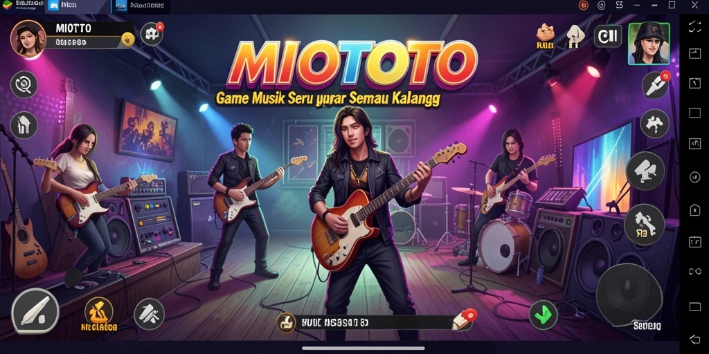 Tangkapan layar gameplay MIOTOTO menampilkan pengalaman musik yang menarik.