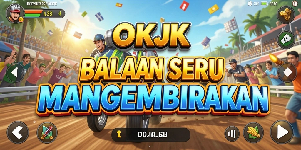 Gameplay menegangkan dalam OKJK dengan berbagai lintasan balapan.