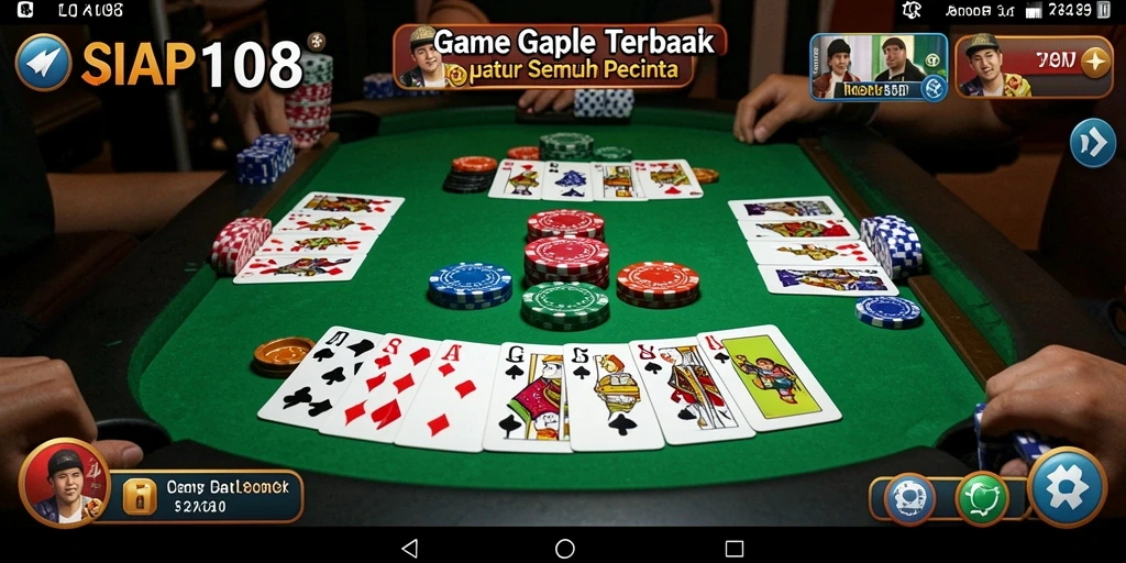 Screenshot gameplay SIAP108 yang menampilkan suasana seru permainan Gaple.