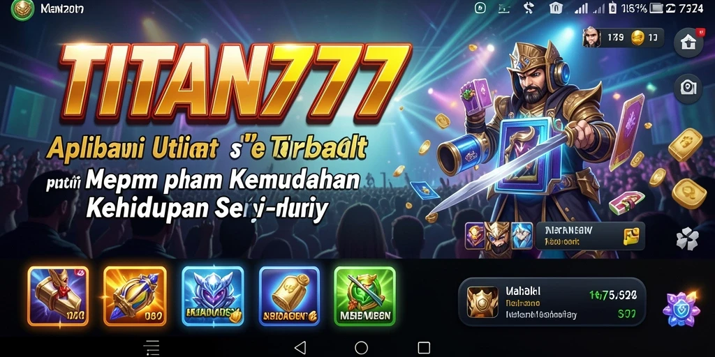 Tampilan utama TITAN777 dengan fitur utilitas yang menarik dan fungsional.